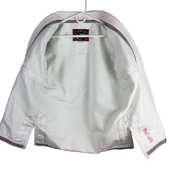 Fuji Champion Kimono W1 Jiu-Jitsu Gi Jacket Embroidered Cherry Blossom Cancer - Picture 3 of 14